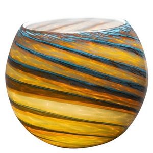 APRICOTMINT 8” ARTISTIC PLANTER. HANDBLOWN GLASS